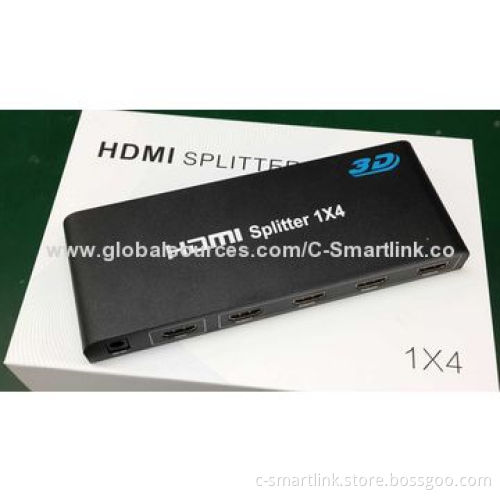 HDMI Splitter 1x4 (HDMI® V1.4), 2 x 4K Supports Resolution, 4-output with HDCP, Supports 3D